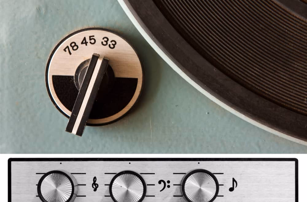 Nút chọn tốc độ 33, 45, 78 RPM trên mâm đĩa than