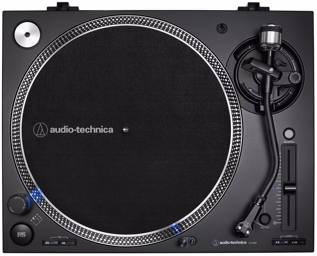 Audio-Technica AT-LP140XP mặt trên platter nhôm và felt mat