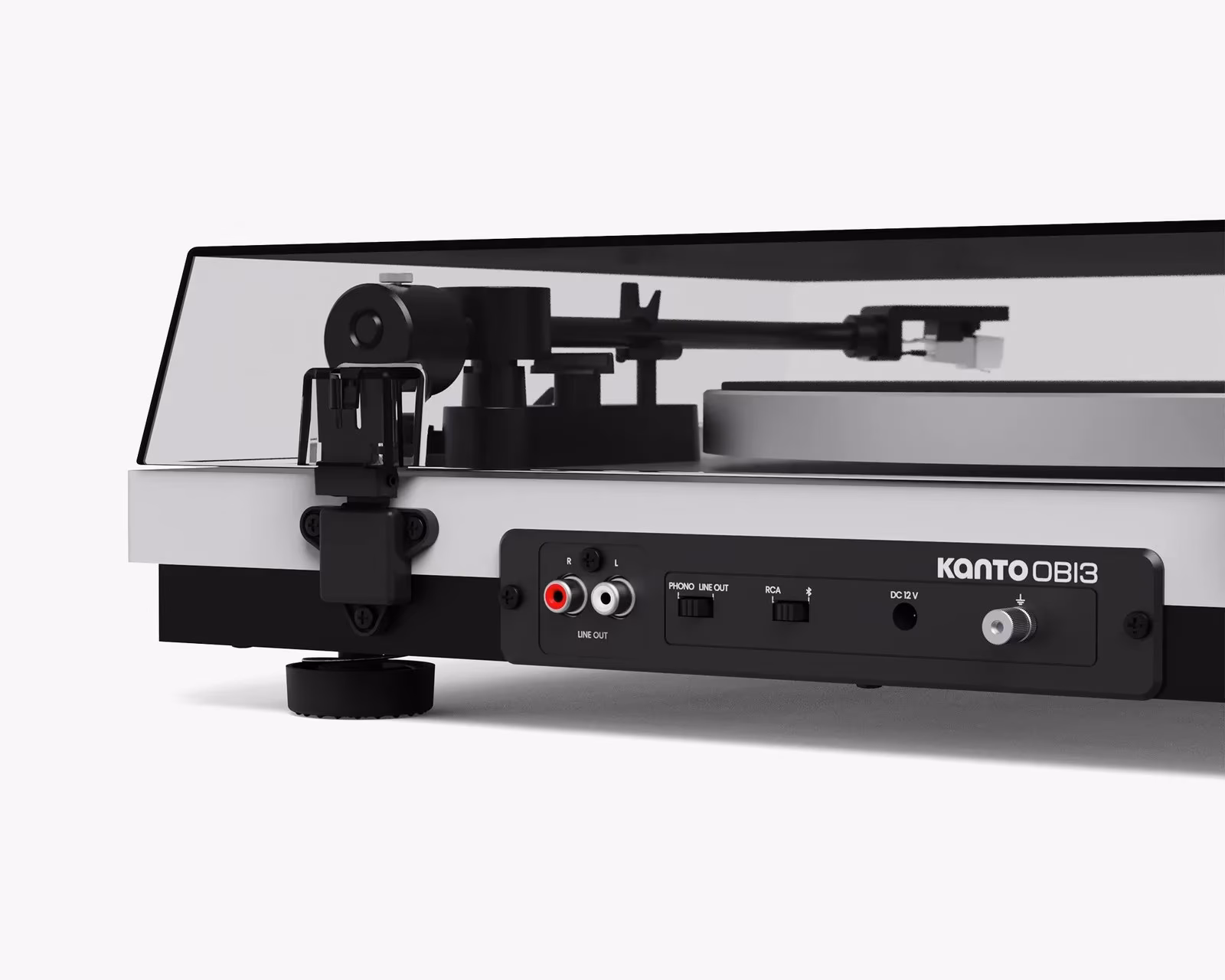 Kanto Obi3 Gen 2 mặt sau: RCA, phono/line và Bluetooth