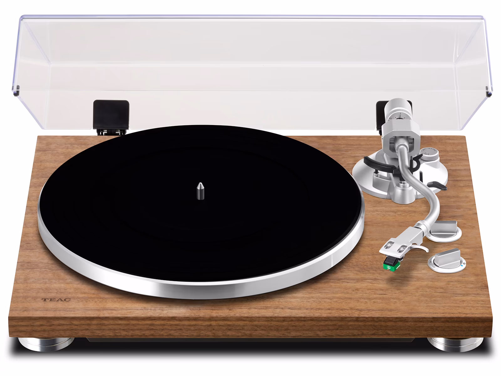 TEAC TN-400BT-X góc trước veneer walnut